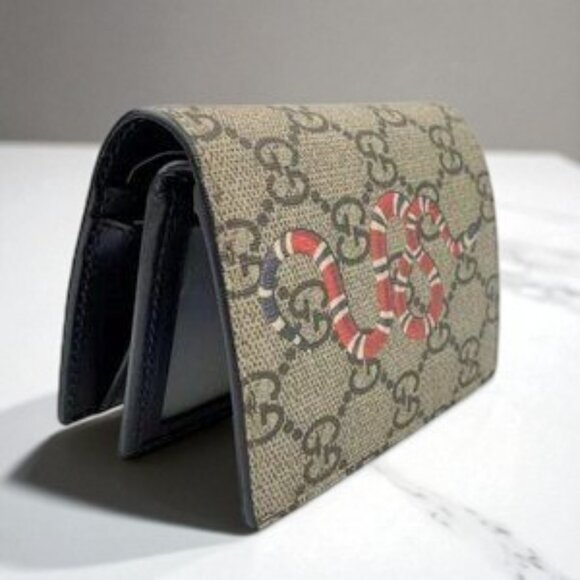 NIB Gucci Kingsnake Print GG Supreme Wallet - Picture 4 of 5
